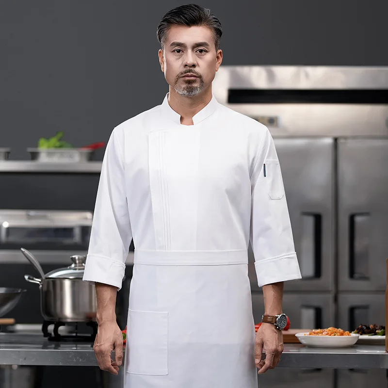 Chef vêtements de travail à manches longues automne hiver Restaurant Cuisine Cuisine occidentale Cuisine restauration cantine cuisson gâteau pain vêtements
