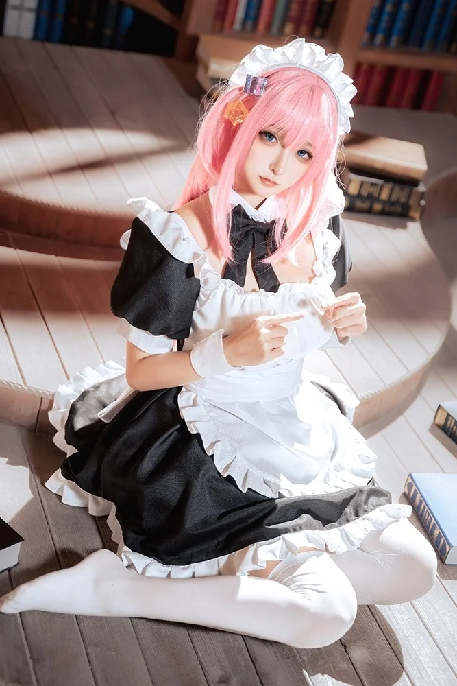 Gotou Maid Uniform Dress Hitori Cosplay Anime Bocchi The Rock! 【S-2XL】Cute Gotou Hitori Halloween Carnival Women Cosplay Costume