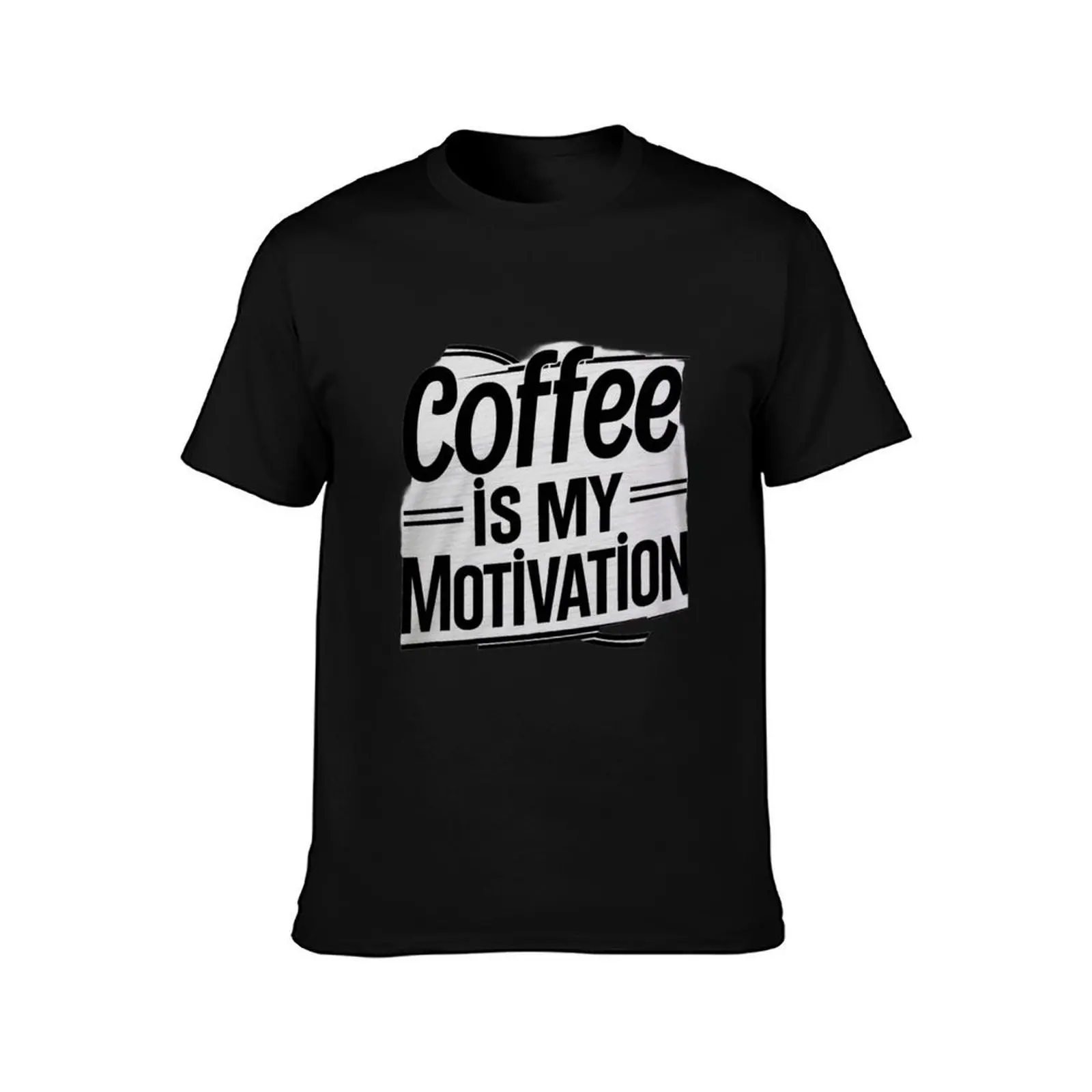 coffe is my motivation T-Shirt Summer Casual Cotton Tee Oversized Streetwear Tops Vintage Graphic Print Unisex Men Women