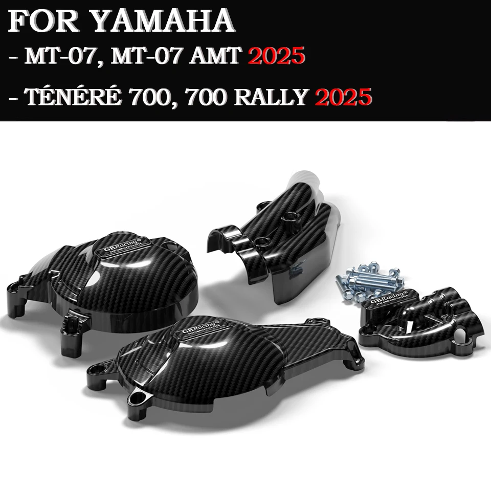 

accessori moto GBRacing Secondary & Clutch Cover Engine Protection Set–Fits 2025 For Yamaha MT-07/MT-07 AMT/Ténéré 700 Series