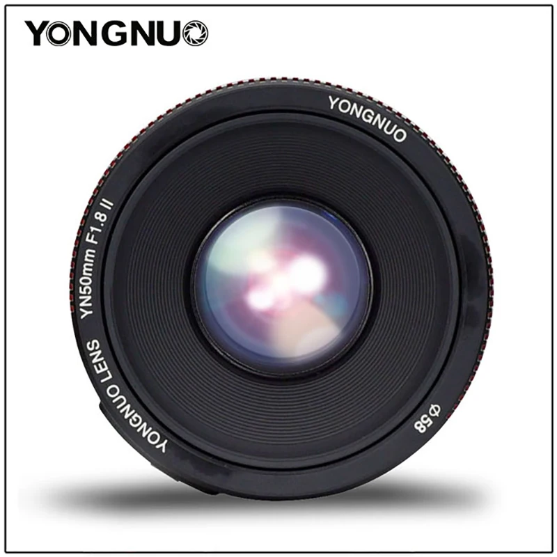 YONGNUO YN50mm F1.8 II عدسة الكاميرا فتحة كبيرة AF 50 مللي متر القياسية رئيس عدسة التركيز التلقائي EF حامل معدني لكاميرا كانون DSLR