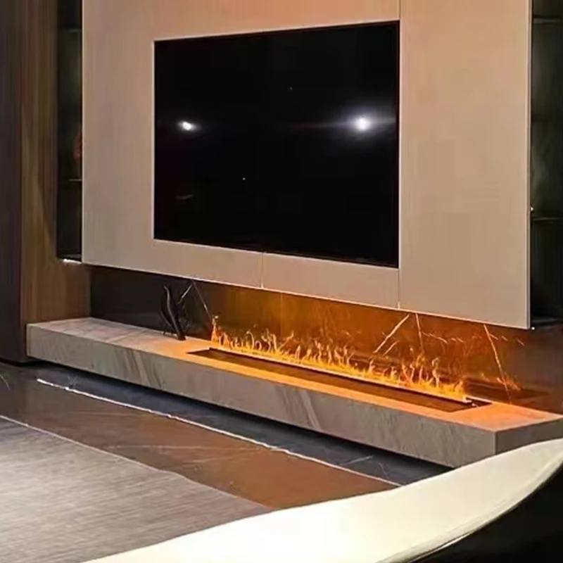 

High Quality 220v Electric Fireplace Insert LED Light Water Vapor 3D Steam Fire Flame Effect French Language For Household Use