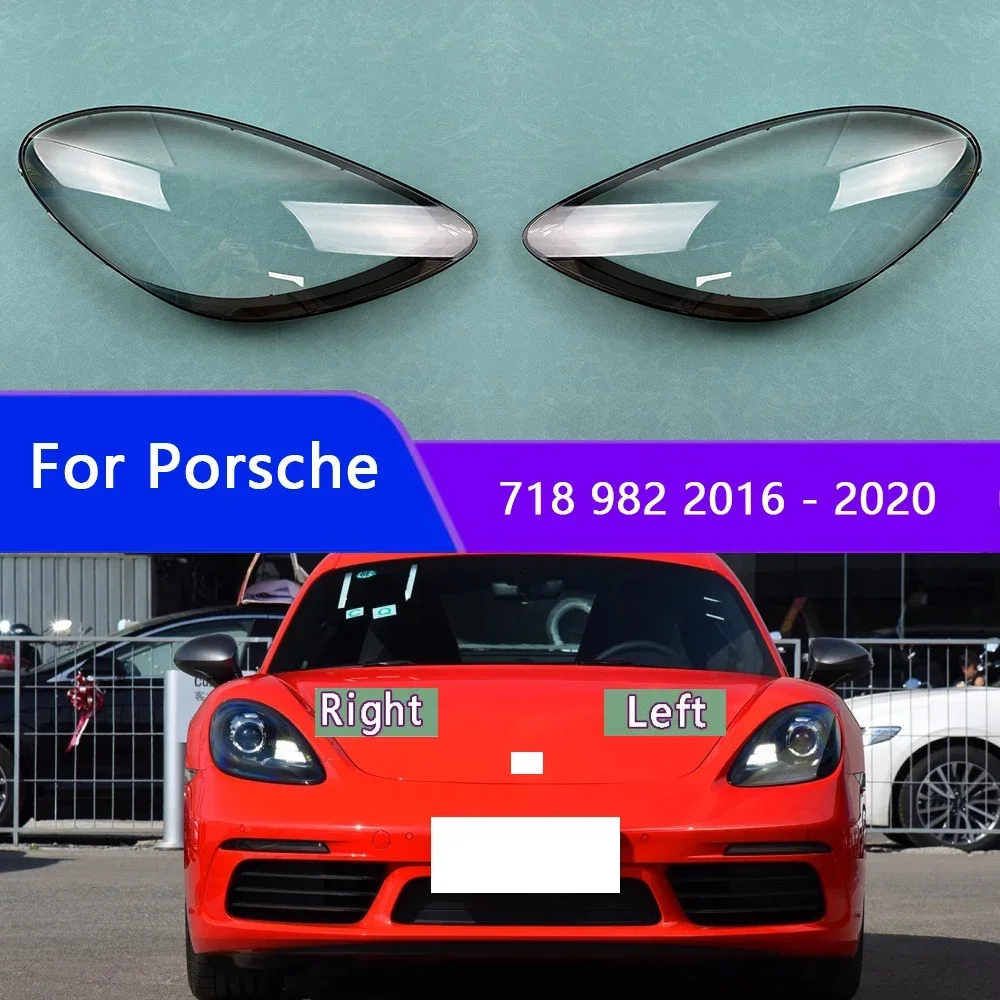 

For Porsche 718 982 2016 2017 2018 2019 2020 Car Accessories Headlight Lamp Shade Headlamp Lampshade Cover Lens Plexiglass
