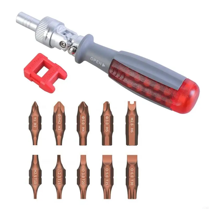Regulowany obrót magnetyczny śrubokrętnik zapadkowy bitem do domu DIY Użyj C7AC