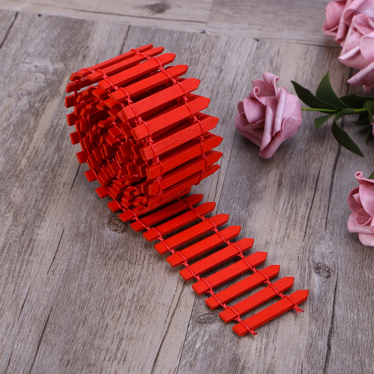 

100Cm X 5Cm Mini Wood Diy Picket For Fairy Garden Bonsai Terrarium Christmas Tree Micro Ornament Wood Picket Fence Miniature