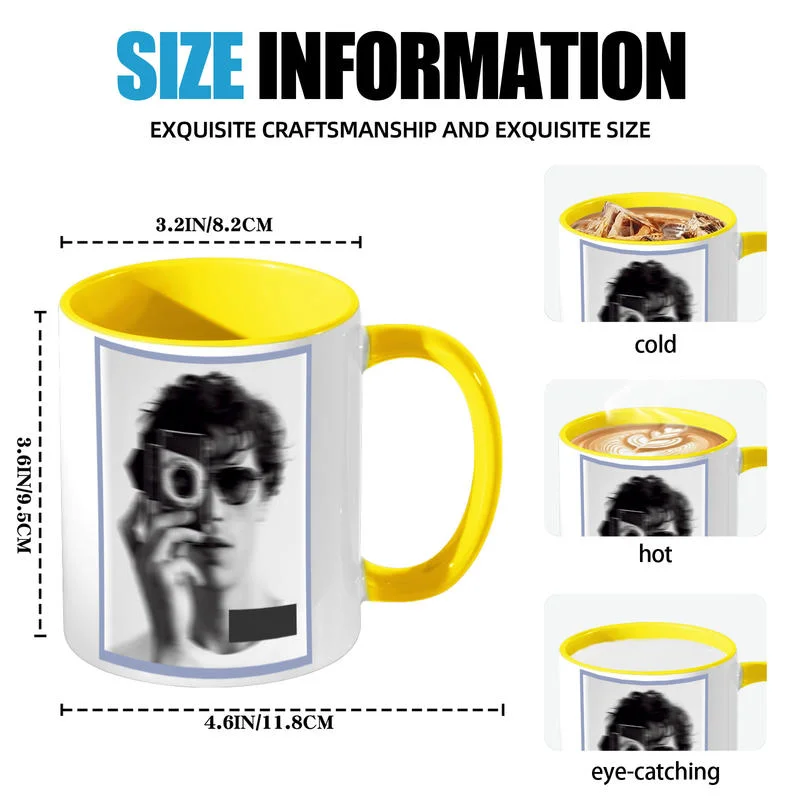 كوب قهوة مخصص الاسم - هدية تدفئة قلب للعائلة/الأصدقاء - كوب شاي سيراميك بأي نص