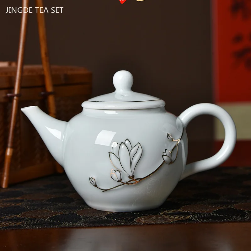 Chinese Celadon Teapot Traditional Handmade Ceramic Gaiwan Teacup Home Beauty Tea Infuser Custom Tea Ceremony Accessories