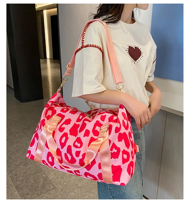 Large-capacity Cow Print Travel Bags Crossbody Unisex Large Capacity Fashion Handbag  Boarding Bags Exercise Zipper Luggage Bag