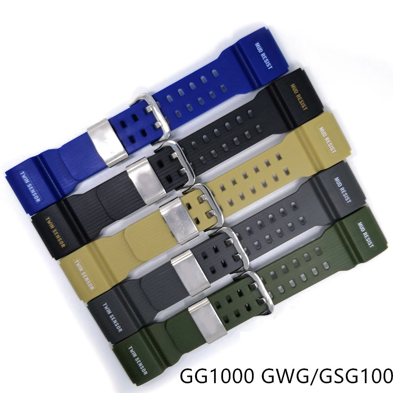 PU Watch Band Strap For Casio G-SHOCK GWG-100/GSG-100 GG-1000 Sport Watchband Men Waterproof Bracelet Belt Watch Accessories