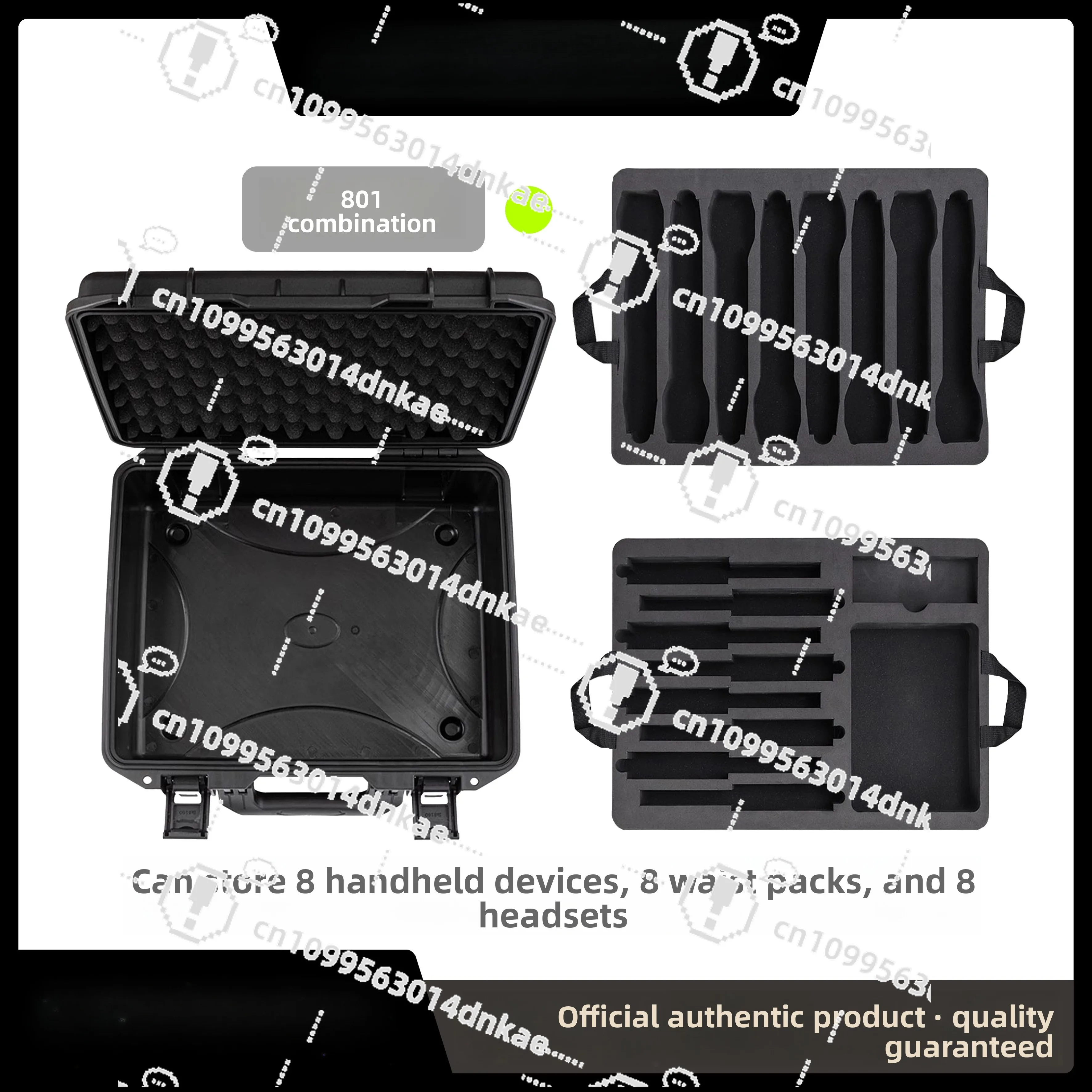801 مجموعة صندوق تخزين 8 ميكروفون 8 حزمة مراوح ميكروفون حزمة مراوح أغطية الرأس سماعة مراقبة الأداء البلاستيك