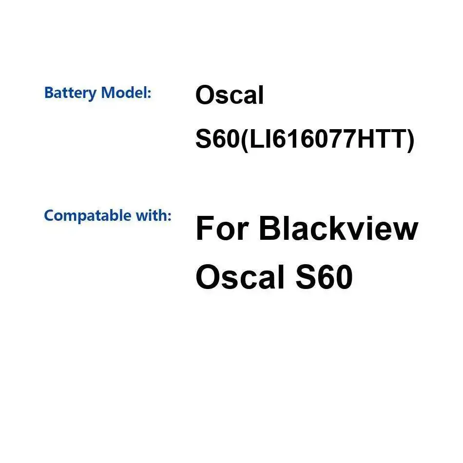 

Long Lasting For Blackview Oscal S60 LI616077HTT 4980Mah Mobile Phone Battery