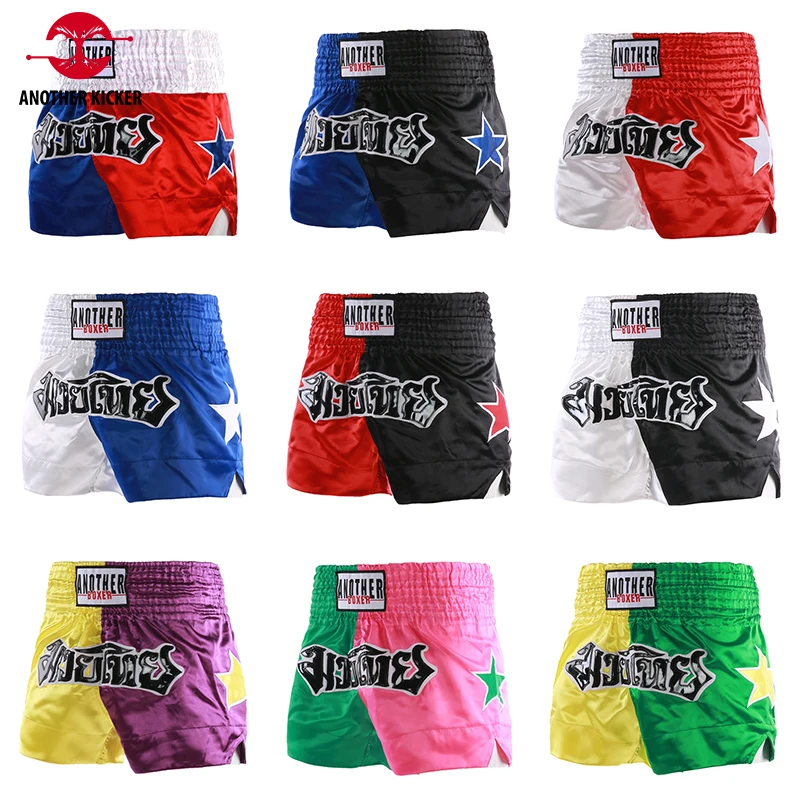 Shorts Muay Thai Star Embroidery Boxing Shorts Men Women Child Gym Martial Arts Boxer Fight Wear Combat Sparring Training Pants