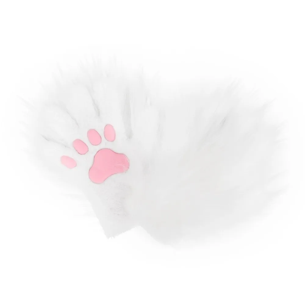 Silicone Soft Pad Long Hair Paw Gloves Cartoon Cat Dog Wolf Animal Paw Gloves Thicken Warm Furry Fursuit Kigurumi Gloves