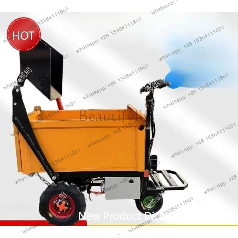 Electric Self-Loading and Unloading Integrated Three-Wheeler for Construction Site Sand Transport and Agricultural Use