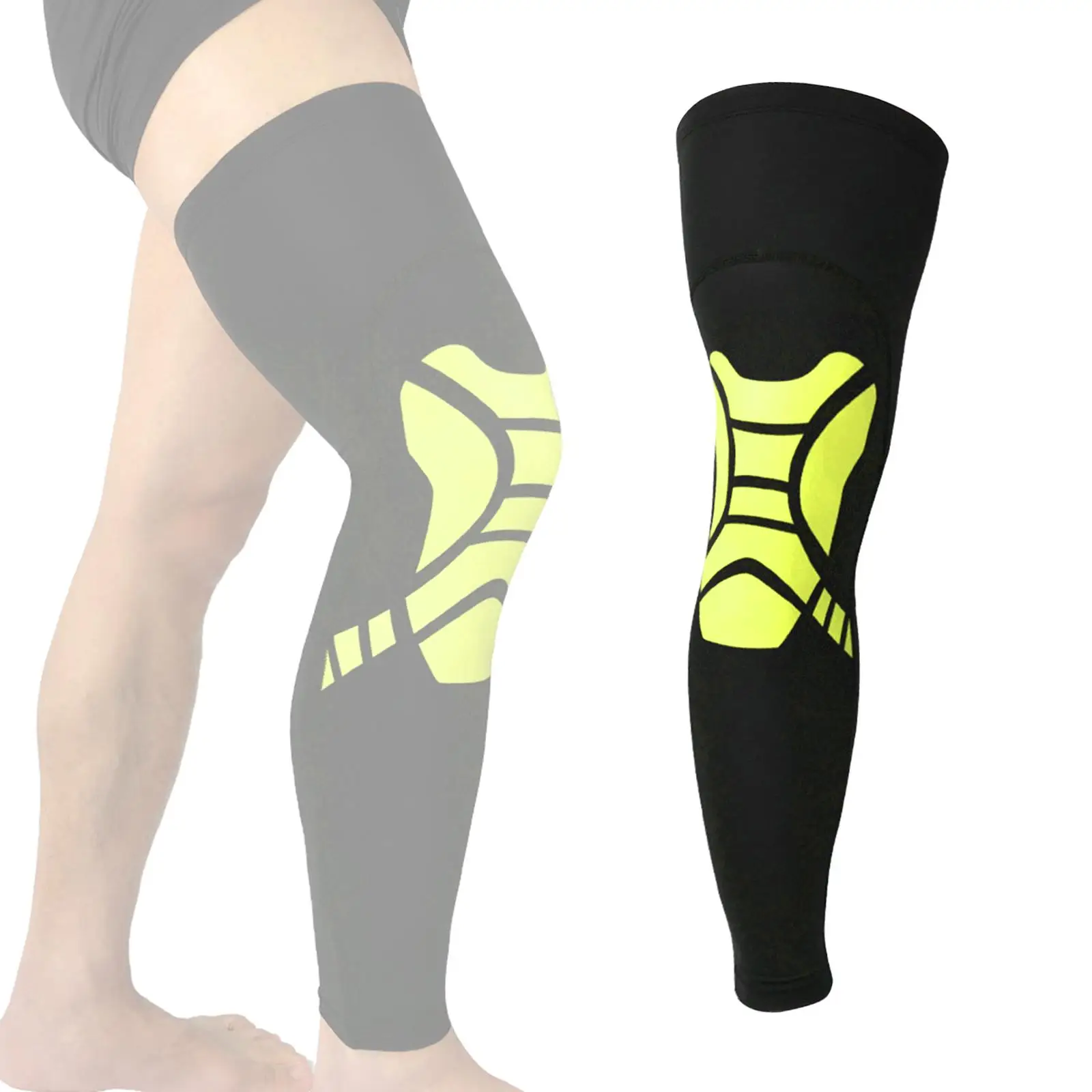 2x Knee Leg Brace Compression Sleeve Support for Elastic Knee Wraps for Running, Basketball, Squats, Workouts, Sports Kneepads