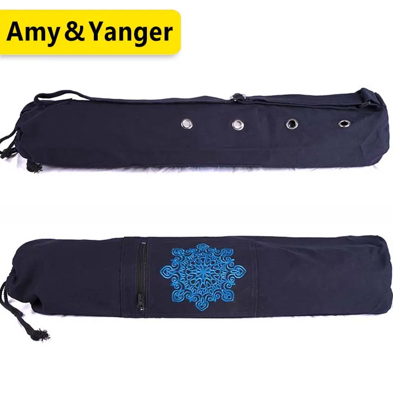 Bolsa de lona duradera de algodón para yoga, bolsa de mano de fácil carga