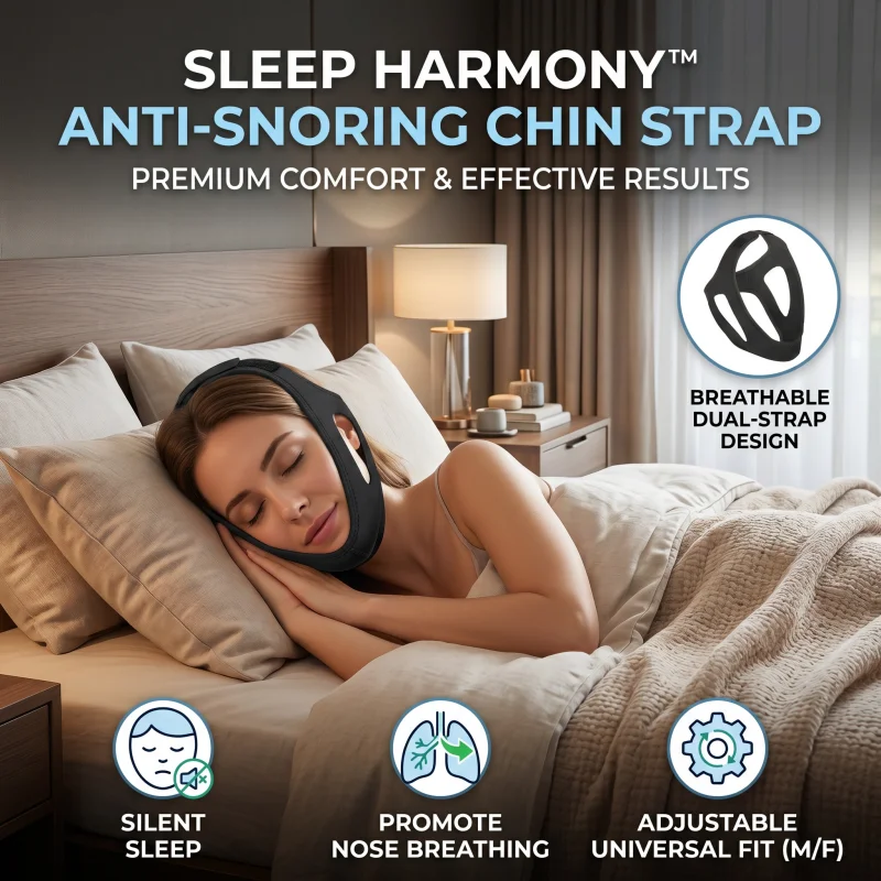 Indoor Home Breathable Anti Snoring Chin Straps Stop Snoring Solution Comfortable Mesh Chin Strap Effective Anti Snore Device
