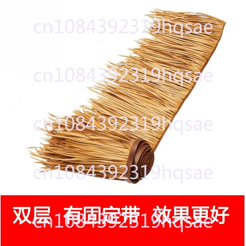 10M*0.5 Flame Retardant Synthetic Thatch Roll, Realistic PE Plastic Mexican Straw Tiki Roof for Garden Patio Gazebo