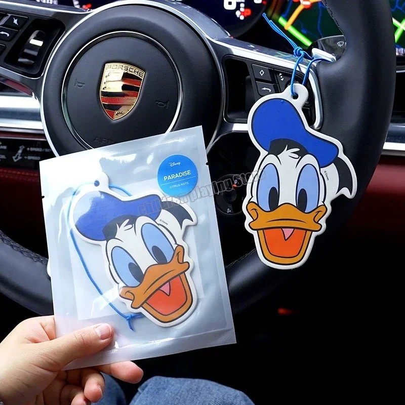 Disney Mickey Mouse Car Pendant Rearview Mirror Fragrant Piece Pendant Aromatherapy Water Card Removes Odor Car Decoration Gift