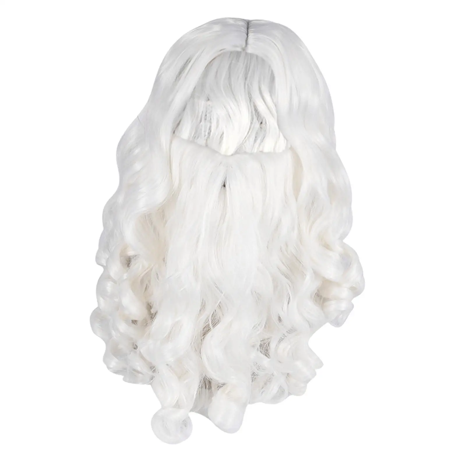 Set di capelli e barba di babbo natale Costume da babbo natale vestito operato Cosplay bianco leggero per feste di natale Masquerade Kids