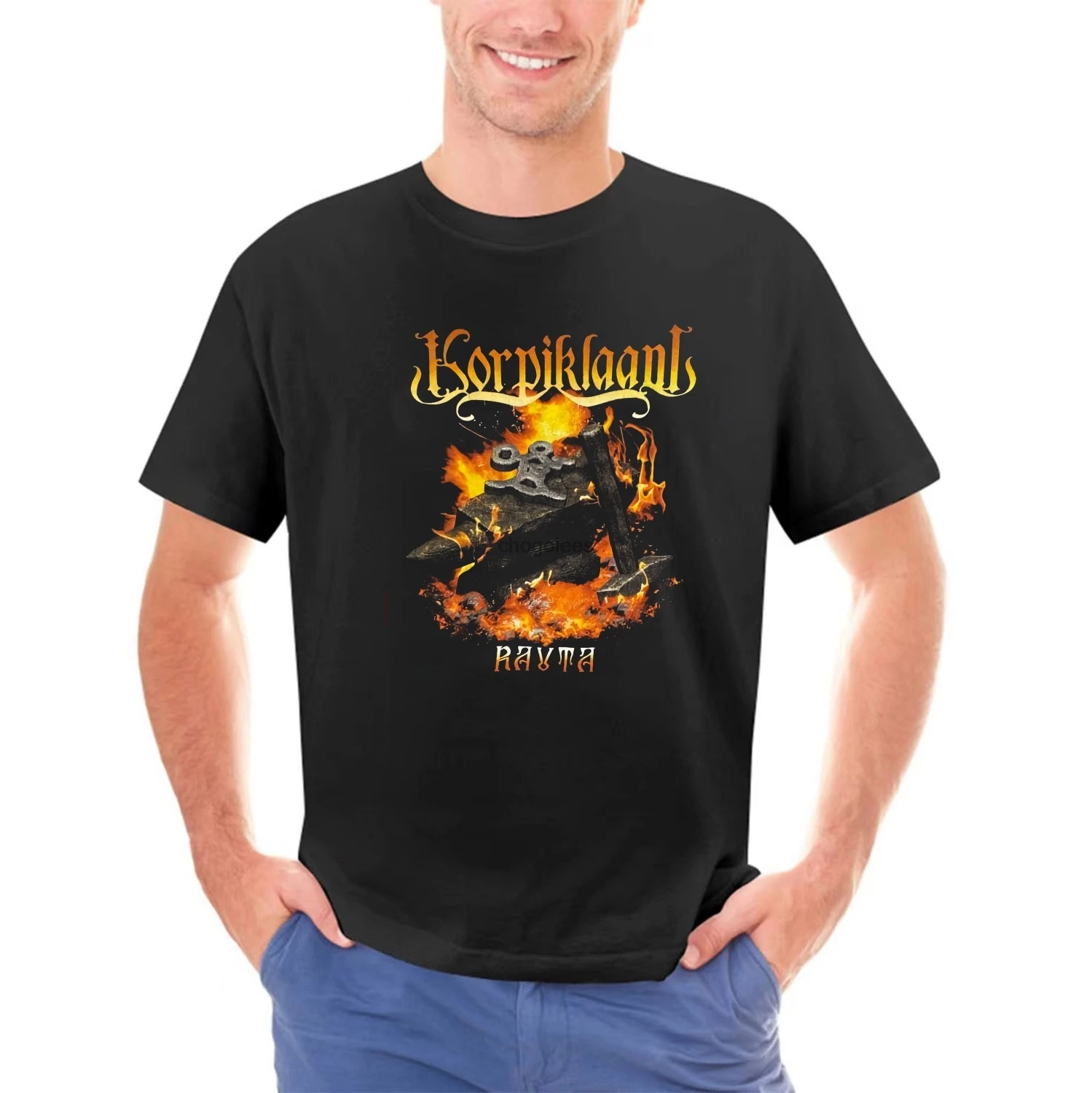 KORPIKLAANI-Camisa masculina da banda de Rock Vintage T, tamanho M1 KORPIKLAANI-Camisa masculina da banda de Rock Vintage T, tamanho M1