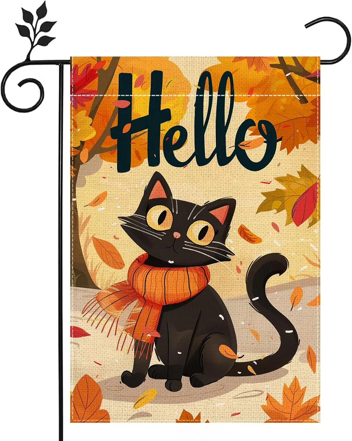 Fall Black Cat Garden Flag Double Sided 12x18 Outdoor Decor | Double sided printing, Weather resistant fabric, Fade-resistan uui