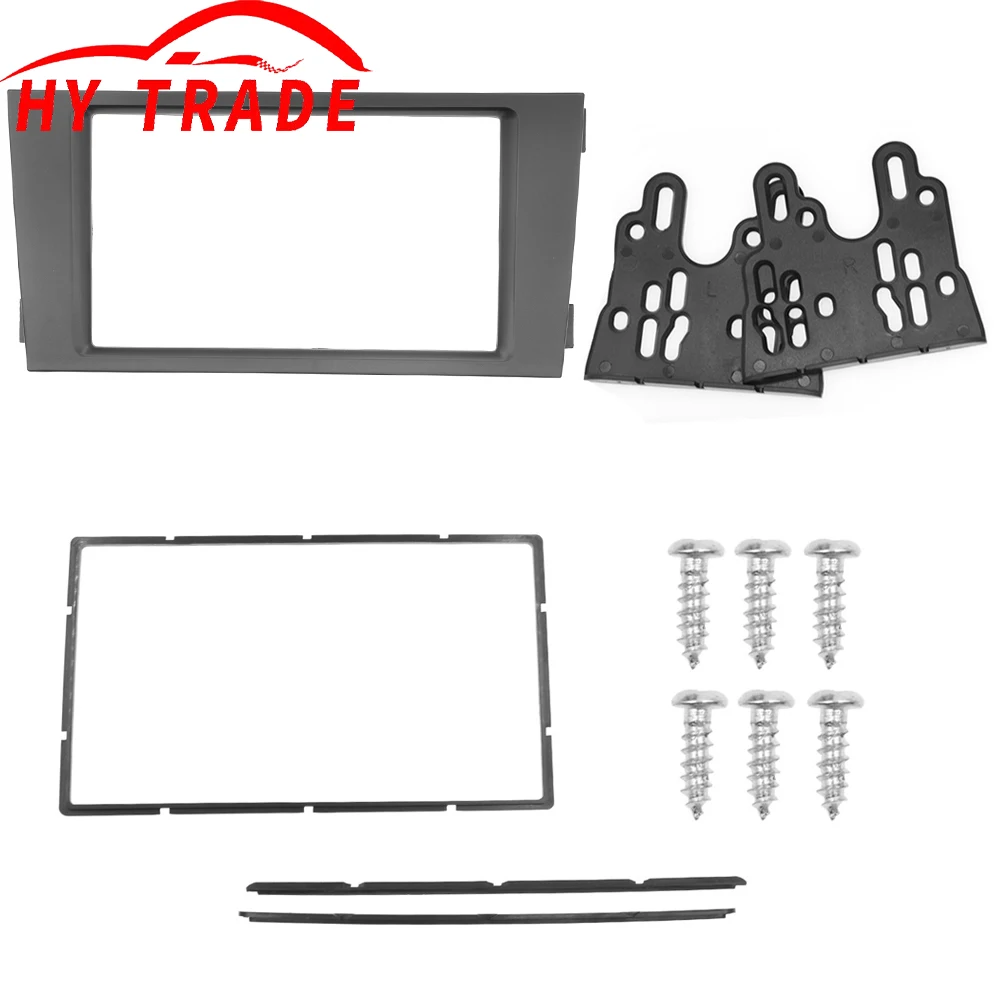 

HY Double Din Car Radio Fascia for Audi A6 2002-2006 Stereo Facia Frame Panel Dash Mount Kit Adapter Refitting Plate Trim Bezel