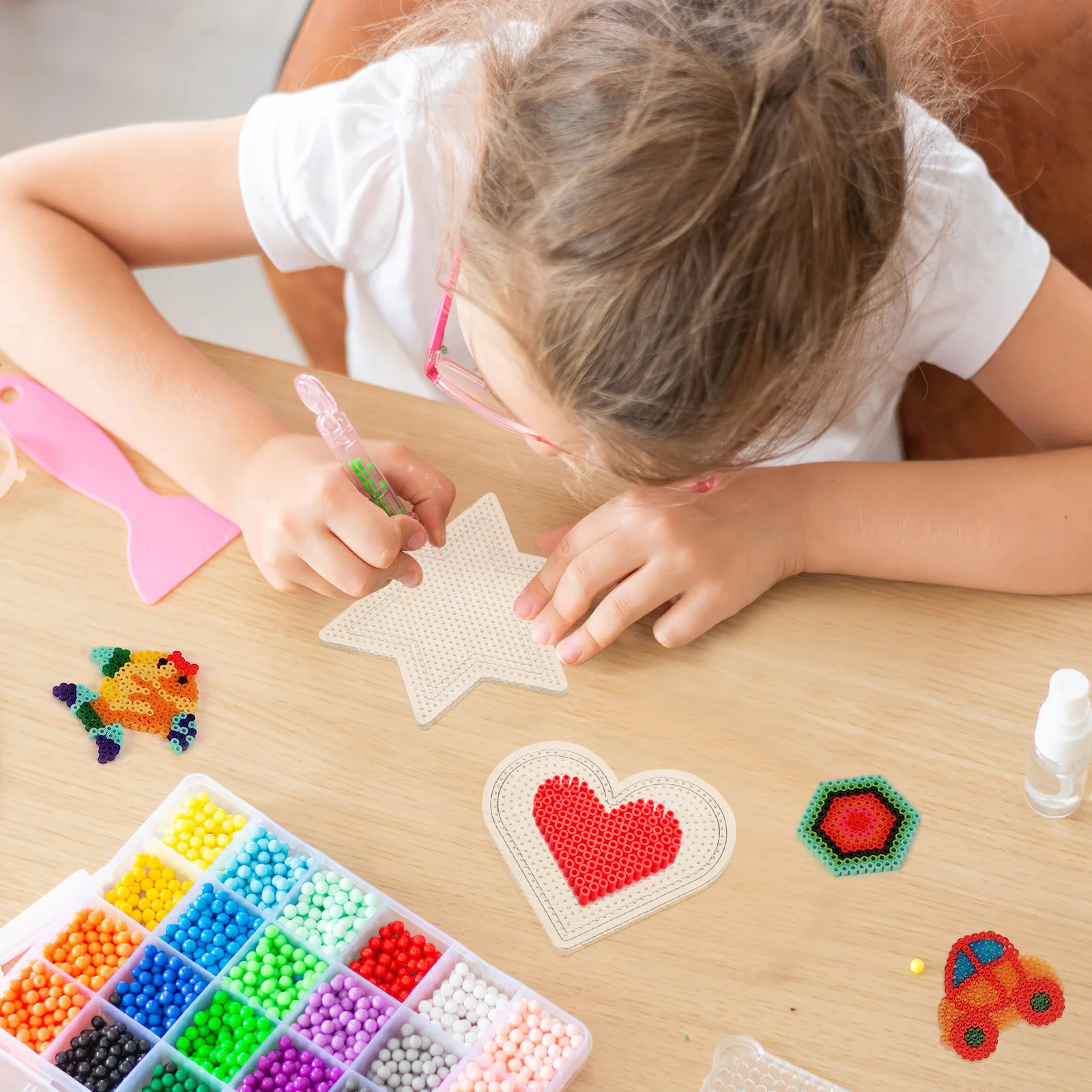 4 قطعة 26 مللي متر فيوز الخرز لوحات البلاستيك الشفاف Pegboards الأطفال DIY بها بنفسك أداة تعليمية للأطفال الحرفية الخرز