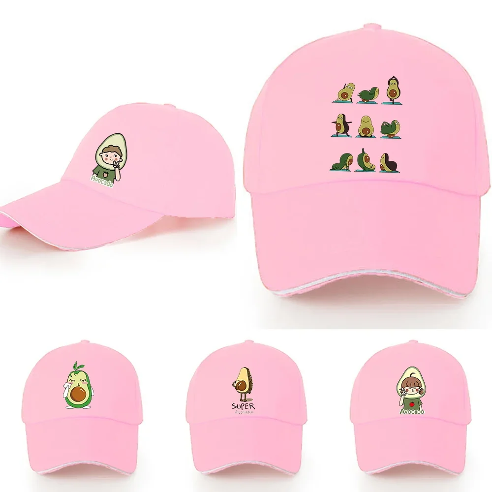 Caps Women Hip Hop Baseball Cap Snapback Caps Casual Sun Hat Avocado Pattern Series 2024 Fashion Cotton Outdoor Sun Visors