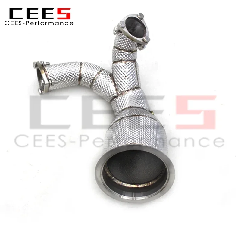⭐️CEES 304Stainless Steel Exhaust Downpipe For Audi S4 S5 3.0T B9 2013-2023 Exhaust System Stainless Steel Catless downpipe