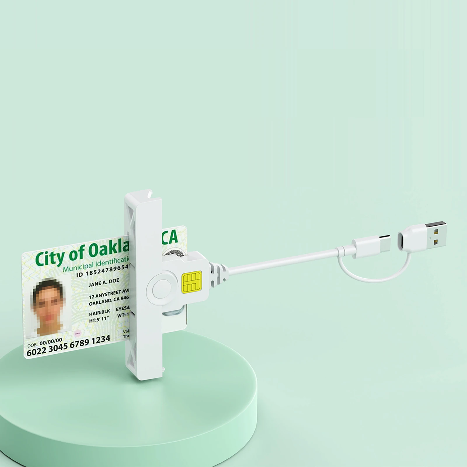 USB-C Fold CAC Reader Smart Common Access Card Reader Folding Tax Payment Cards Readers for Government ID AKO OWA DKO JKo