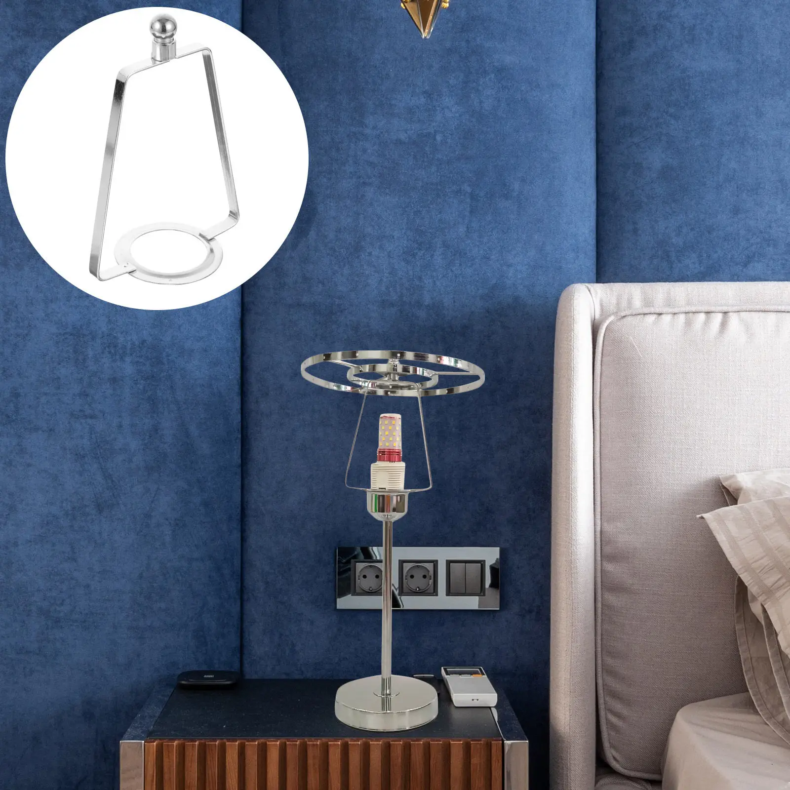 

1Set Metal Lamp Shade Frame Vintage Harp Heavy Duty Lampshade Ring for Table Lamp Repair Lampshade Frames Lighting Accessories