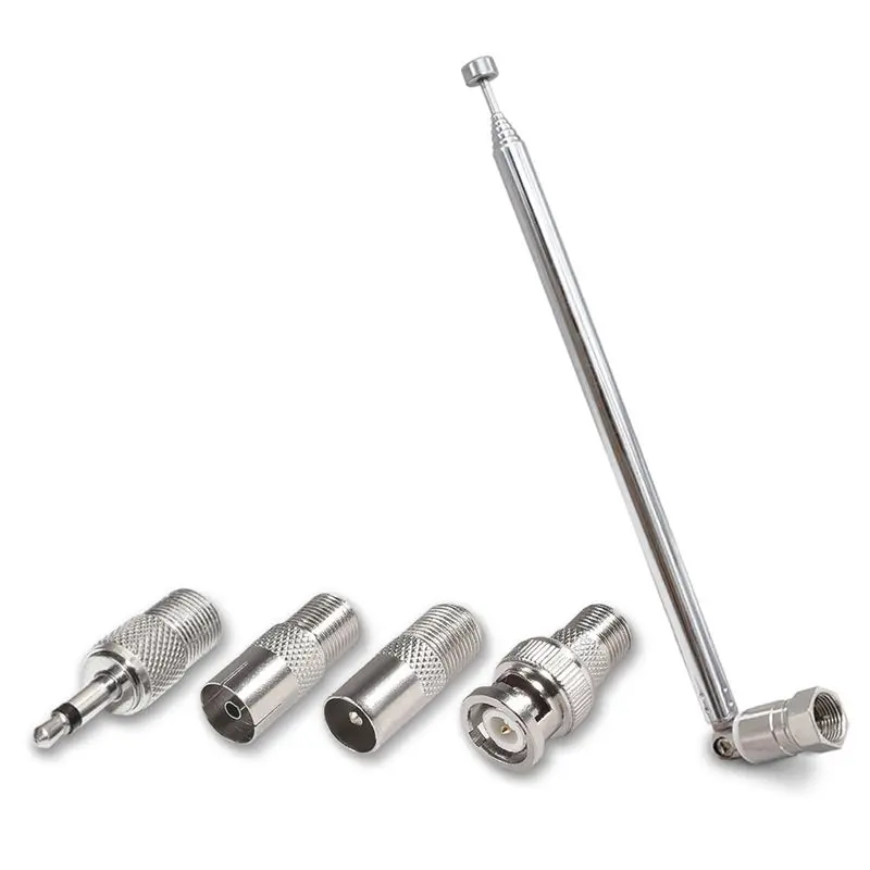 

1Set Rod Antenna 3.5Mm Adapter FM Radio Antenna Replacement Telescopic F Type Male Plug Connector AV Stereo Receiver