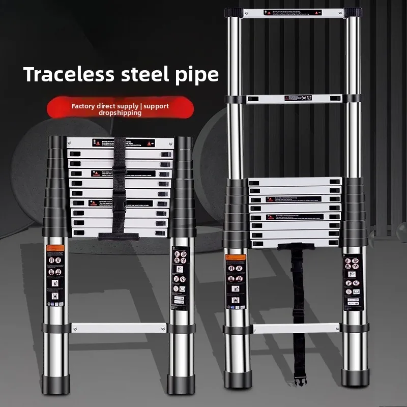Stainless Steel Telescoping Ladder Multifunctional Articulating Dual Use A Frame Foldable Household Construction Wholesale