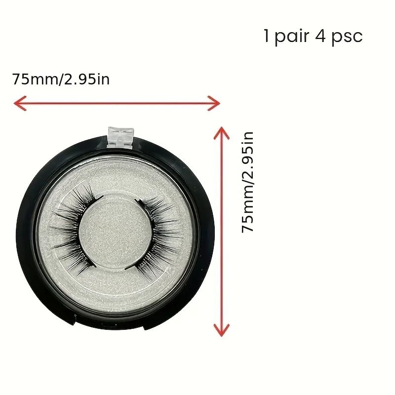 1 Pair  Eyelashes, Ultra-Natural Look, Quantum No-Glue False Lashes With Tweezers, Reusable Magnet Eyelash Kit