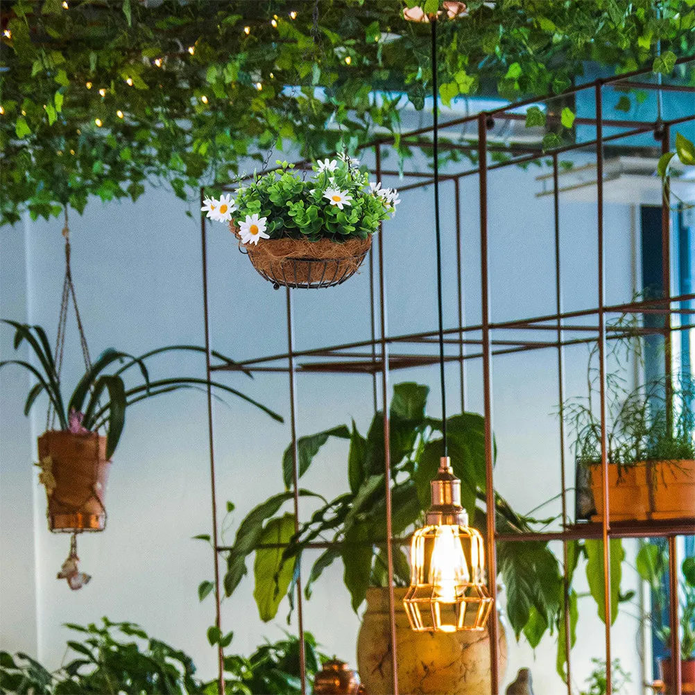 3Pcs Flower Basket Hanging Chain Set Black Finish Versatile Metal Hanging Chains for Plant Hangers Lamps Bird Feeders Outdoor