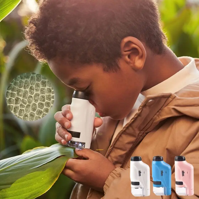 Portable Optical Microscope Kids Educational Science Experiment Toy for Students View Bacteria Intelligence Learning Tool