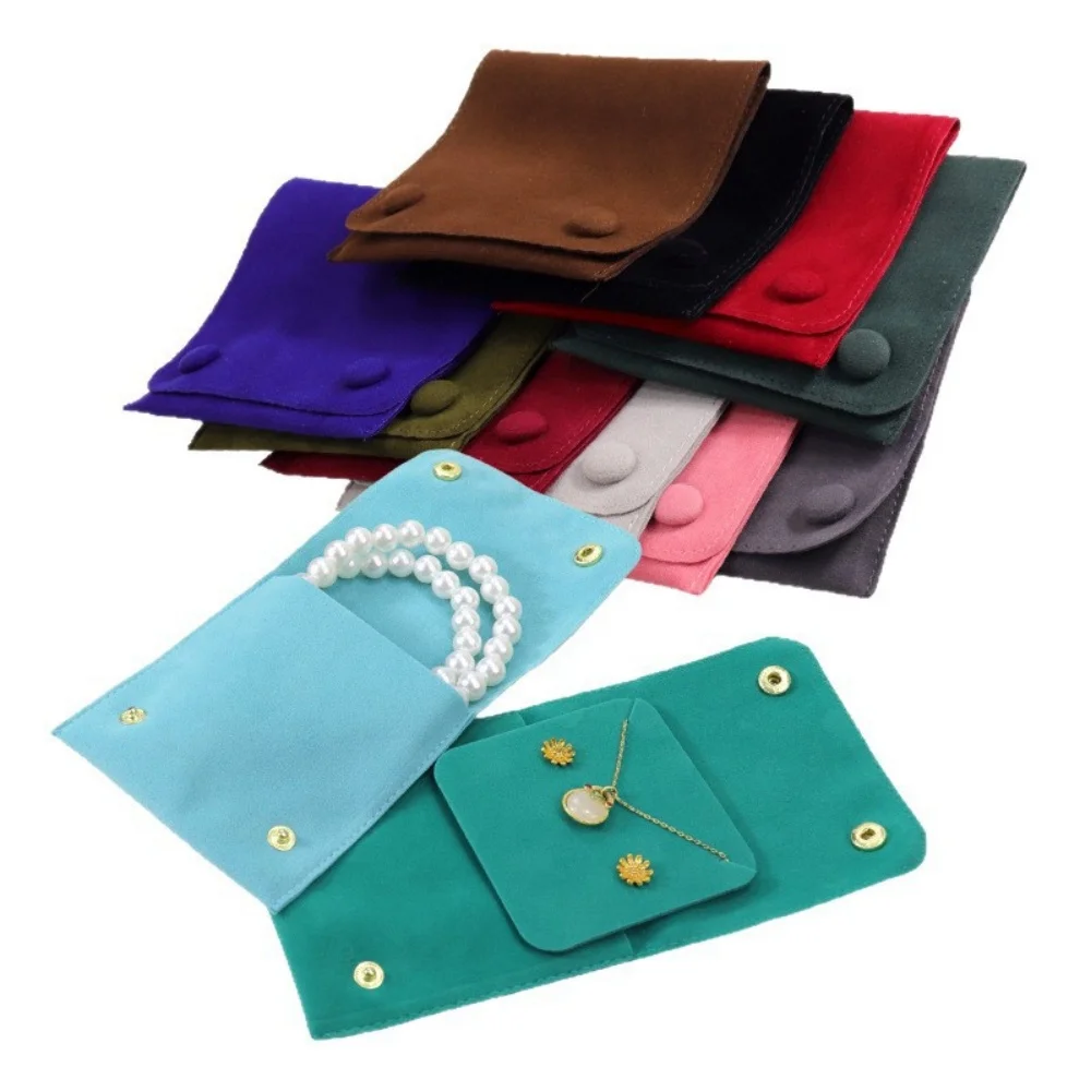 Necklace Organizer Pouch Luxurious Pendant Organizer Pouch Double-Sided Velvet Jewelry Bag Soft Earrings Organizer Pouch