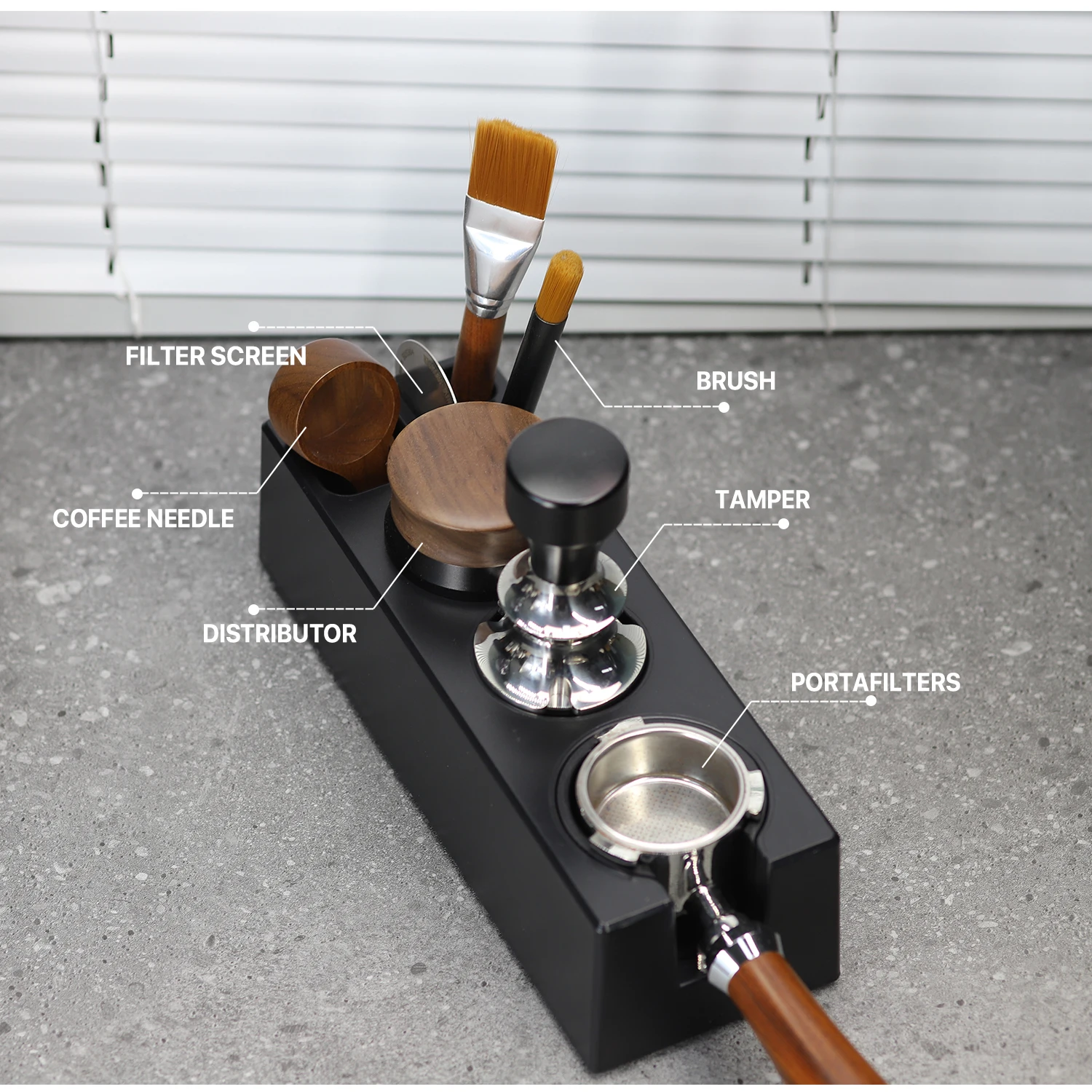 Coffee Portafilters Mat Stand ABS Espresso Tamper Mat 51/53/58mm Distributor Holder Cafe Tools Accessories for Barista