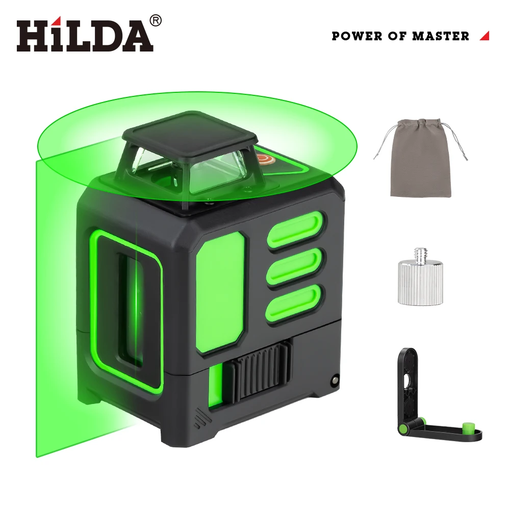 HILDA Green Cross Laser Level meter 360 Automatic Level meter Construction Tools and Equipment Optical Instruments