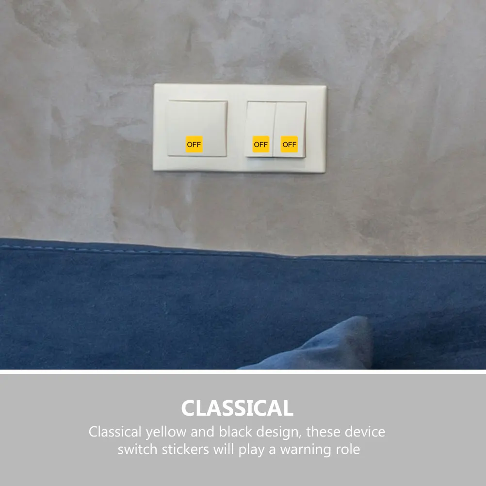 

12 Sheets OFF Switch Stickers Adhesive Decal PVC Labels No Residue Safety Decor Household Garden