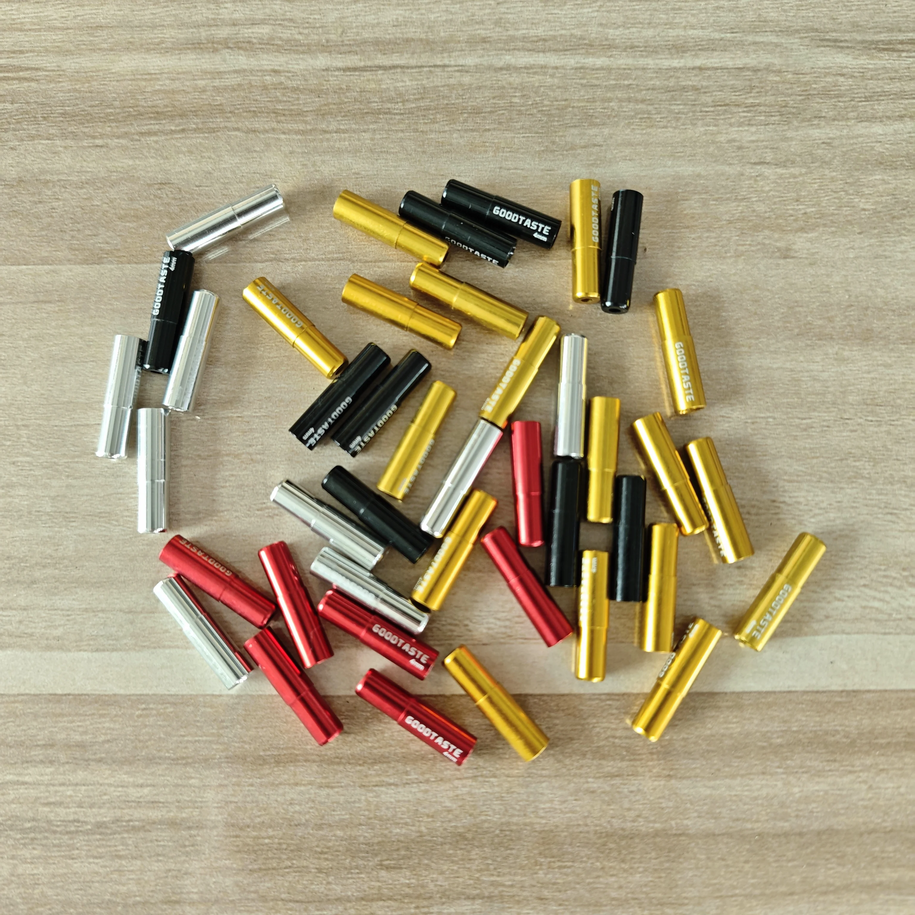 

Goodtaste mountain road bike shift cable housing end caps aluminum 4MM 10pcs ultra light extended length for derailleur