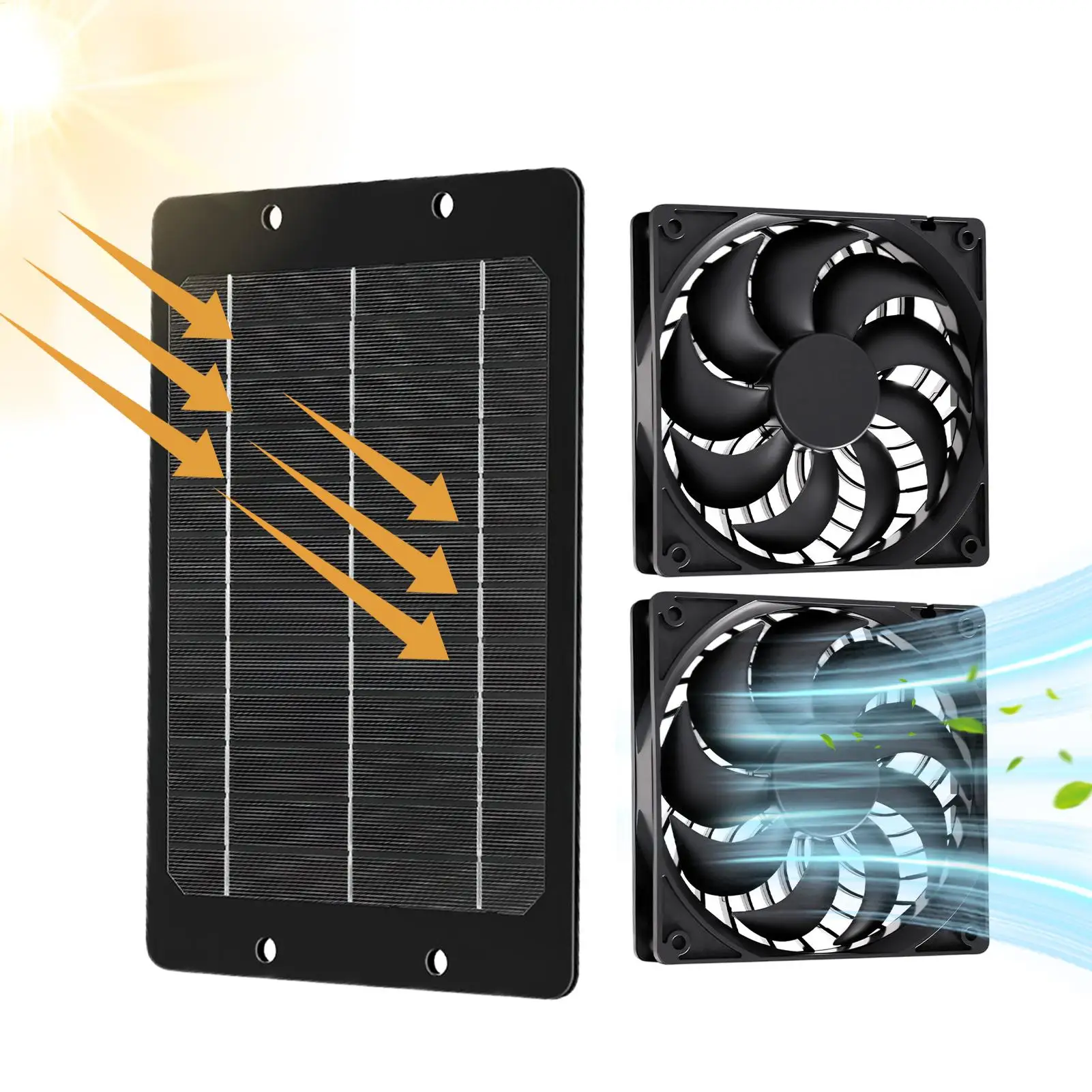 Solar Fan Small Waterproof Summer Accessories Summer Greenhouse Ventilation Fan for Garden Backyard Chicken Coop Dog House RV