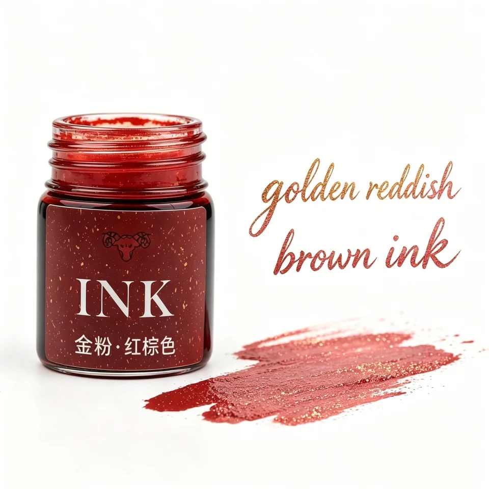 Goldene Pulverfarbene Füllfederhaltertinte 15ml Sternenhimmel-Glitzerpulver zum Färben, Malen, Kalligraphie-Übungen, Farbige Tinte – Detail 31