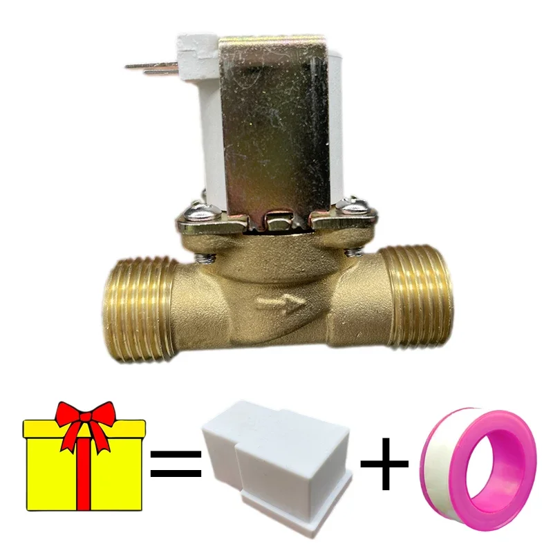 

1PC DC 12V 24V AC 220V G1/2'' Brass Electric Solenoid Valve Magnetic Normally Closed Brass for Water Control Solar Water Heater