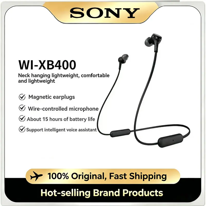 Audífonos Intrauditivos Inalámbricos Sony WI-XB400 100% Originales, Audífonos Deportivos Bluetooth con Bajos Extra y Micrófono