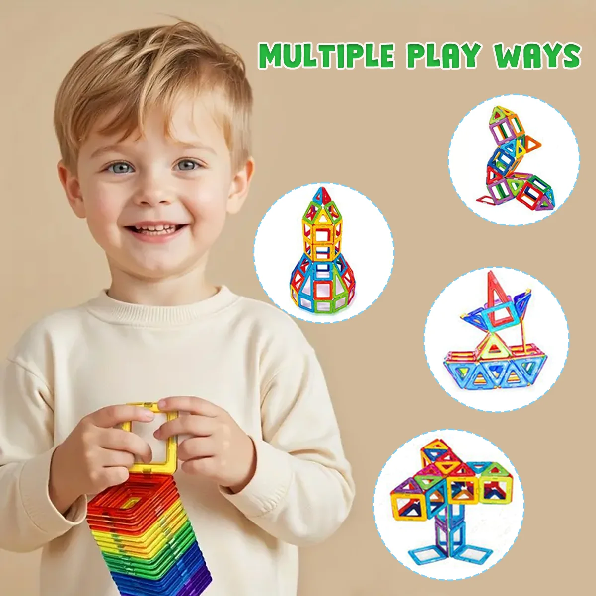 Gioco di Costruzioni Magnetico Fai-da-Te, Puzzle per Bambini, Ideale come Regalo di Compleanno e Festività