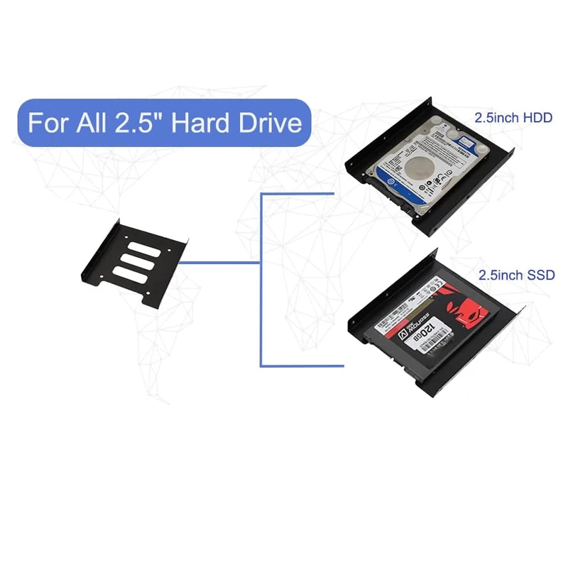 Держатель SSD HDD 2,5–3,5 Монтажный кронштейн Адаптер жесткого диска