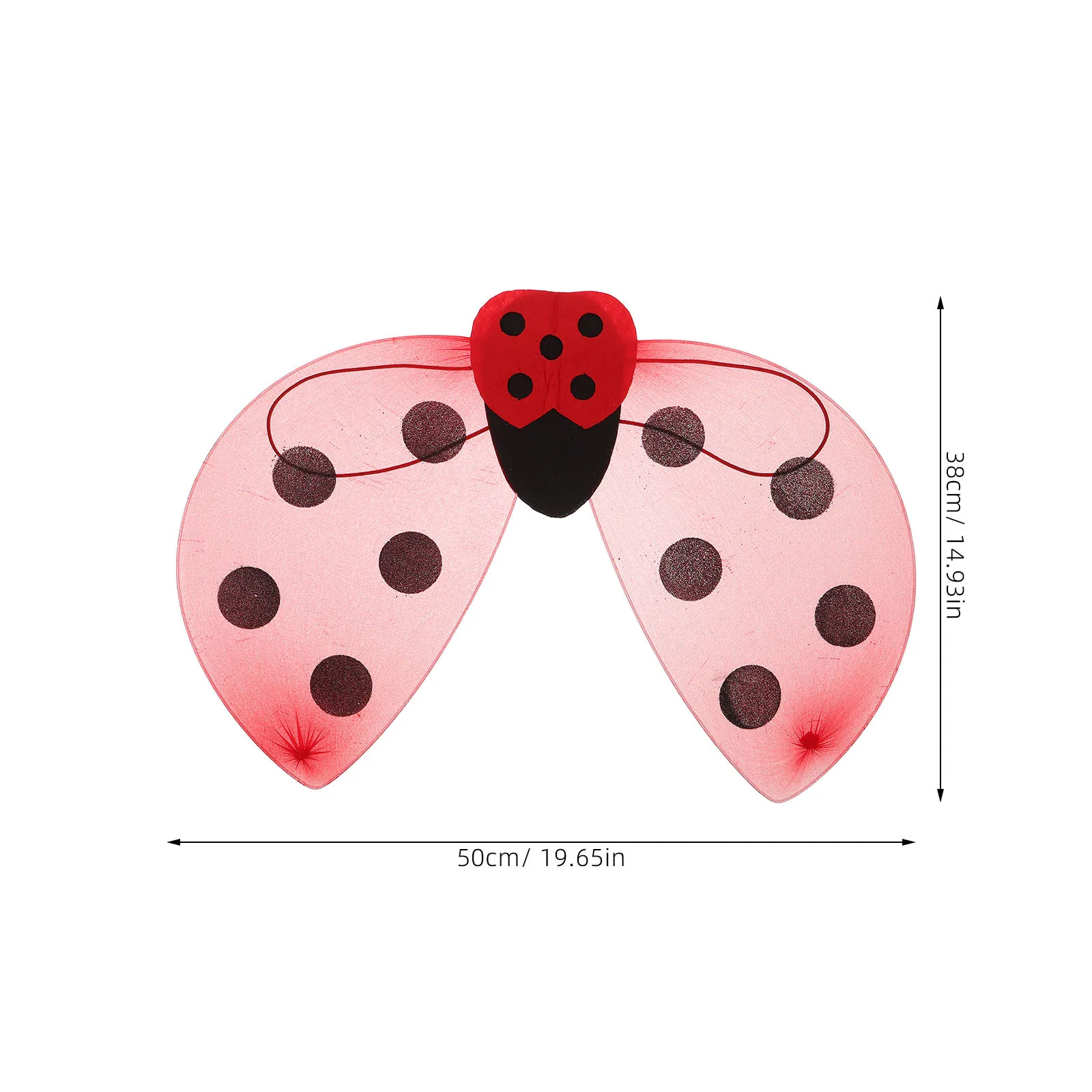 Ladybug Wings Costume for Girls - Dress Up Wing Props for Cosplay Party Festival Performance Lightweight Comfortable Child
