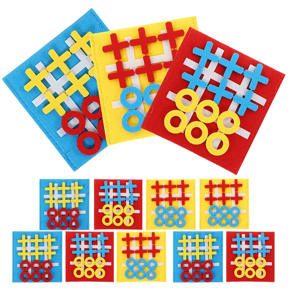 

9/12pcs Felt XO Triple Tic Chess Board Game Toy Parent-Child Development Intelligence Puzzle Game Educational Desktop Toys